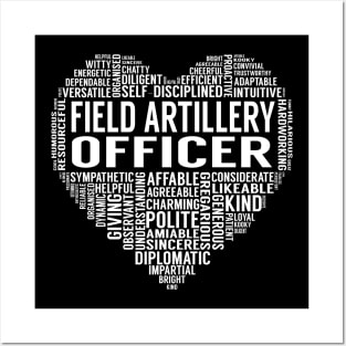 Field Artillery Officer Heart Posters and Art